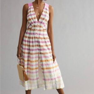 Anthropologie Ombré Plaid Midi Dress Size 16